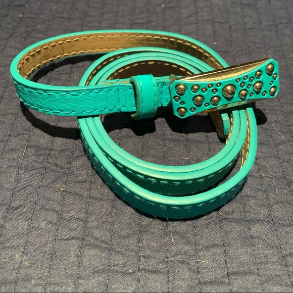 1950s Inspired Turquoise Skinny Belt - Picture 1 of 3